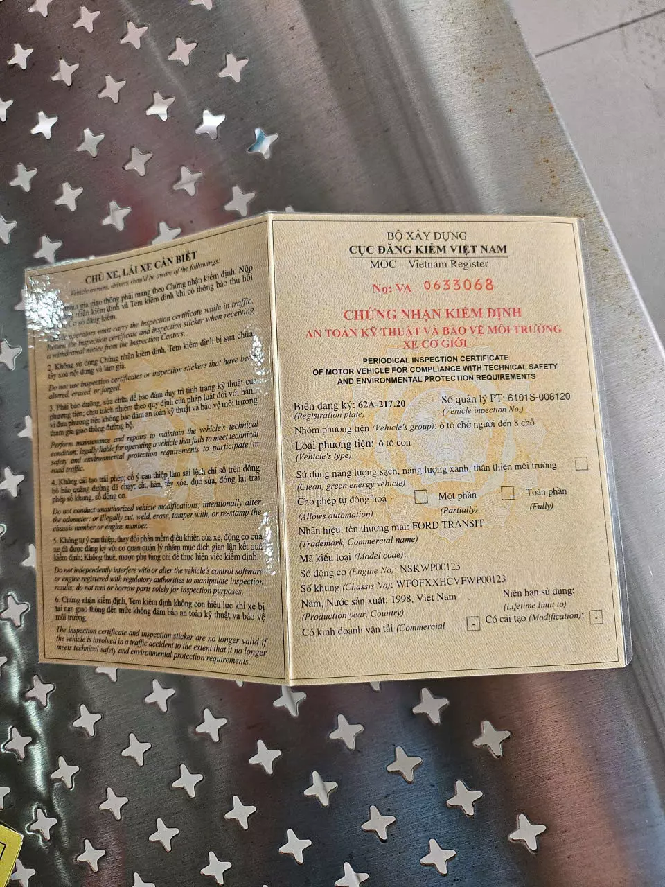 Ford Transit 1998 - Cần bán xe FORD TRANSIT sản xuất năm 1998