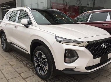 Hyundai Santa Fe 2.4L 2019 - Phiên bản máy xăng đặc biệt: Hyundai Santa Fe năm sản xuất 2019, màu trắng